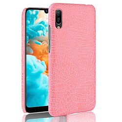 Wewoo Coque PC + PU antichoc en texture de crocodile pour Huawei Y6 Pro 2019 rose