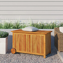 vidaXL Boîte de rangement de jardin avec roues 90x50x58 cm Bois acacia