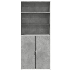 Avis vidaXL Buffet haut gris béton 80x42,5x185 cm bois d'ingénierie