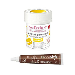 Scrapcooking Colorant alimentaire Jaune + Stylo chocolat