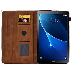 Etui en PU étanche à la poussière avec support et porte-cartes pour votre Samsung Galaxy Tab A 10.1 (2016) T580 - marron