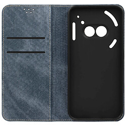 Avizar Étui pour Nothing Phone 2a et 2a Plus Denim Portefeuille et Stand Bleu Chiné