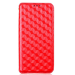 Etui en PU + TPU motif à losanges, fermeture magnétique avec support, rouge pour votre Vivo S12 Pro/V23 Pro