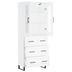 Avis vidaXL Buffet haut Blanc 69,5x34x180 cm Bois d'ingénierie