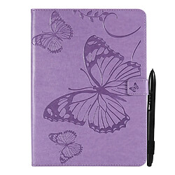 Etui en PU motif papillon avec support violet pour votre Samsung Galaxy Tab A7 10.4 (2020)/T505/T500