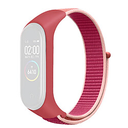 Bracelet en nylon réglable pour votre Xiaomi Mi Band 3/4/5/6/7 - rouge grenat