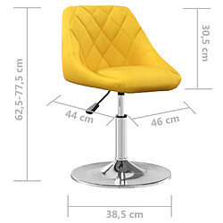 vidaXL Chaises pivotantes à manger lot de 4 jaune moutarde velours pas cher