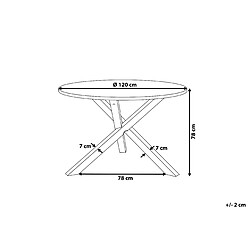 Avis Beliani Table ronde en bois clair et blanc JACKSONVILLE