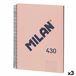 Carnet Milan 430 Rose A4 80 Volets (3 Unités)