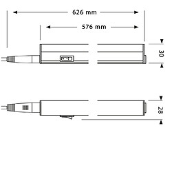 VELAMP DURANDAL: Réglette 48 LED T5 11W 57cm avec interrupteur, 4000K