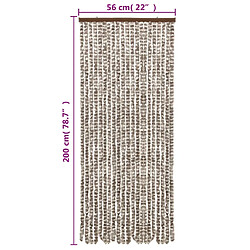 vidaXL Rideau anti-mouches taupe et blanc 56x200 cm pas cher