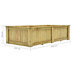 Acheter vidaXL Jardinière surélevée 196x100x50 cm Bois de pin imprégné