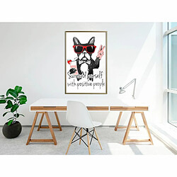 Paris Prix Affiche Murale Encadrée Positive Bulldog 40 x 60 cm Or