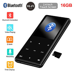 16GB 100H Bluetooth Hifi MP3 MP4 Player Walkman Lossless Recorder Pen Radio FM - Noir