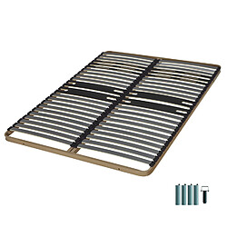 Ebac Sommier à lattes + pieds 140x190 C322 - 44 lattes bois - Fabrication française