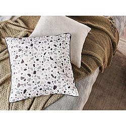 Beliani Lot de 2 coussins LAVENDER Velours 45 x 45 cm Terrazzo Blanc