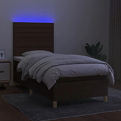 Avis Maison Chic Lit adulte- Lit + matelas,Sommier à lattes de lit et matelas et LED Marron foncé 90x200cm -GKD19145