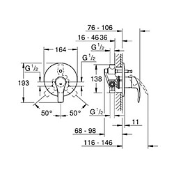 Kiamami Valentina MITIGEUR MONOCOMMANDE DOUCHE NEW EUROSMART GROHE AVEC INVERSEUR