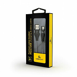 Câble USB vers micro USB GEMBIRD CC-USB2B-AMMBM-2M-BW Noir 2 m