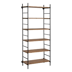 BigBuy Home Étagère Noir Beige Fer Bois d'épicéa 94 x 44 x 220 cm