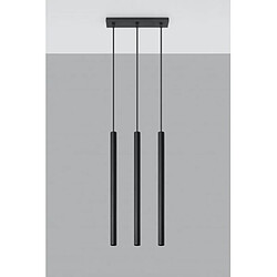 Luminaire Center Suspension PASTELO acier noir 3 ampoules