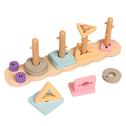 En bois Forme Trieuse Board Géométriques Blocs D'empilage Plateau de Jeu Jouet 5 dans 1 pour Enfants D'âge Préscolaire Cadeau