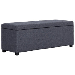 Avis vidaXL Banc avec compartiment de rangement 116 cm Gris foncé Polyester