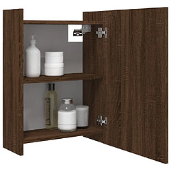 Maison Chic Armoire à miroir de salle de bain,Meuble de rangement,Meuble bas de bain Chêne marron 62,5x20,5x64 cm -GKD104582 pas cher