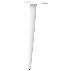 Avis vidaXL Pieds de table basse forme conique 4 pcs blanc 30-31 cm acier