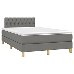 Avis Maison Chic Lit adulte- Lit + matelas,Sommier à lattes de lit et matelas et LED Gris foncé 120x200 cm -GKD98984