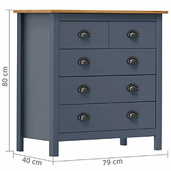 Acheter Maison Chic Commode Buffet - Meuble de rangement Hill Gris 79x40x80 cm Bois de pin solide -GKD34893