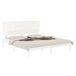 Avis Maison Chic Lit adulte 150x200cm - Cadre de lit,Structure du lit Contemporain pour chambre Blanc Bois massif Très grand -MN98470