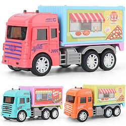 Universal Jouets pour garçons, dessins animés, distributeurs automatiques à inertie, modèles, chariots cadeaux pour enfants, chariots à manger, hamburgers, camions à pizza, camions à glaces.(Orange)