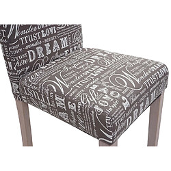 Avis Decoshop26 Lot de 2 chaises de salle à manger cuisine en tissu gris motif lettrage des pieds en bois clair 04_0000430