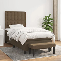 vidaXL Sommier à lattes de lit avec matelas Marron foncé 90x200 cm