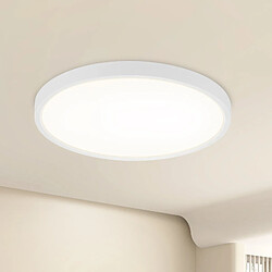 NETTLIFE Plafonnier LED plat 18 cm - 15 W, Blanc, 4000 K - Éclairage moderne cuisine, couloir, chambre