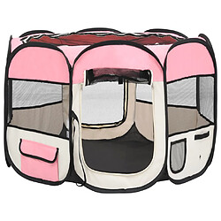 Acheter Helloshop26 Parc pour chiens pliable avec sac de transport rose 90 x 90 x 58 cm 02_0001735