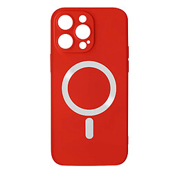 Avizar Coque pour iPhone 14 Pro Max Compatible Magsafe Semi Rigide Soft-Touch rouge