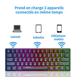 Gengyouyuan Wolf Way 2.4G Bluetooth Trois Modes 61 Clavier Axe Bleu Vrai Clavier Mécanique Filaire Rétro-éclairé Gaming Sans Fil Clavier pas cher