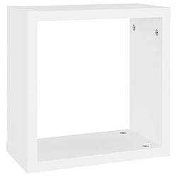 Maison Chic Lot de 2 Étagères cube murales,Etagère de rangement flottantes Blanc 30x15x30 cm -MN98801 pas cher