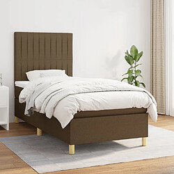 vidaXL Sommier à lattes de lit avec matelas Marron foncé 90x200 cm