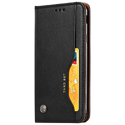 Wewoo Housse Coque Étui en cuir à rabat horizontal avec texture pour peau Galaxy J4 +avec cadre photoporte-cartes et emplacements cartes noir