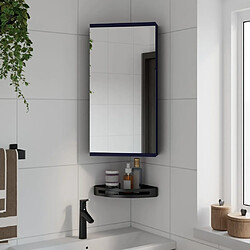 Maison Chic Armoire de bain à miroir,Meuble haut de rangement de salle de bain d'angle gris 30x24x60 cm -GKD897972