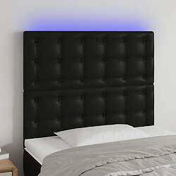 Maison Chic Tête de lit scandinave à LED,meuble de chambre Noir 100x5x118/128 cm Similicuir -MN68645