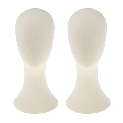 2x 21 ""perruques de bloc de toile faisant mannequin tête casquettes