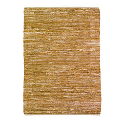 Thedecofactory SKIN - Tapis en cuir tressé jaune 160x230 