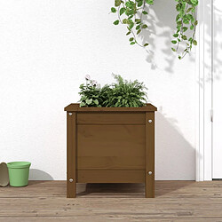 Maison Chic Jardinière,Bac à fleurs - pot de fleur marron miel 40x40x39 cm bois massif de pin -GKD13029