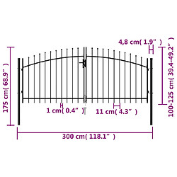 Acheter VidaXL Portillon 3x1.25 m Noir