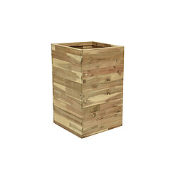 JARDIéco Lot de deux cache-pots carrés en bois d'acacia - Jardideco