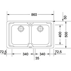 Franke LLX 620-L Evier à poser Rectangulaire Acier inoxydable